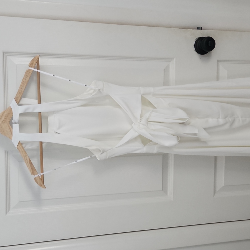 White Halter Midi Dress - Picture 2 of 4